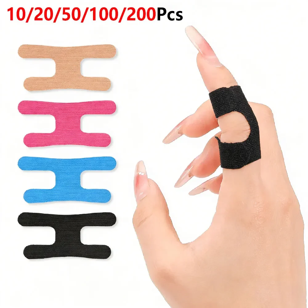10/20/50/100/200Pcs H Shape Kinesiology Tape for Fingers, Skin-Friendly Elastic Finger Brace Patch, Grid Backing Custom Cut Tape