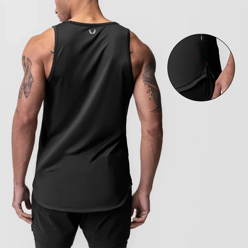 Mens Summer Casual Bodybuilding Sport Undershirt Tank Top Gym Fitness Workouts Quick Dry Sleeveless Shirts Running Vest Clothing