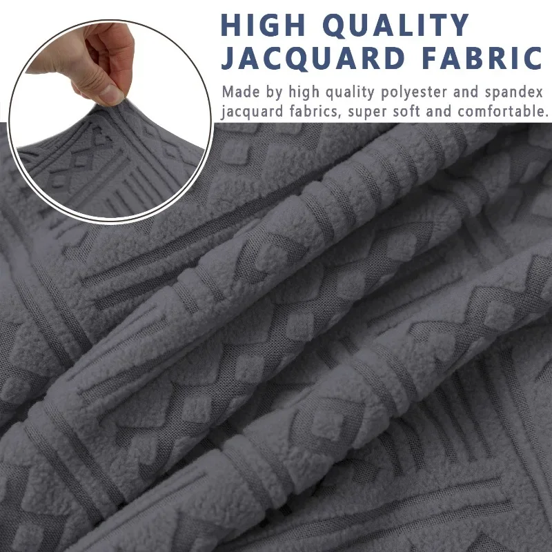 1/2/4/6PCS Geometrical Pattern Shell Chair Cover Solid Color Knitted Jacquard Chair Covers  For Home Bar Hotel Party Banquet