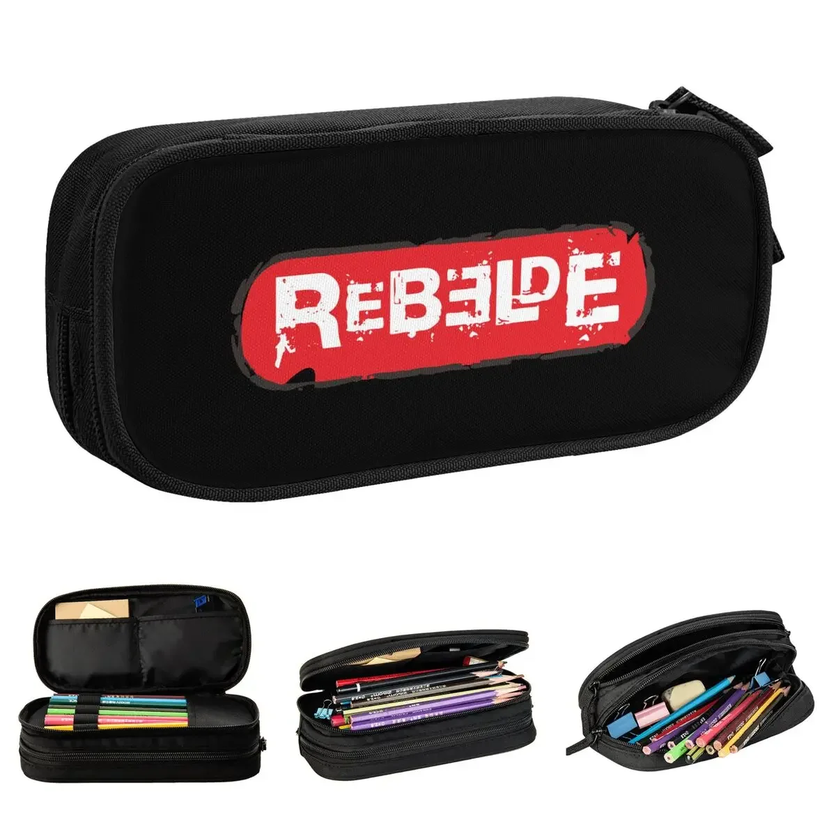 

Logo Rebelde Pencil Case Fashion RBD Pen Bags for Student Big Capacity School Supplies Gifts Pencilcases