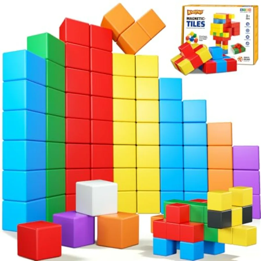 

Magnetic Blocks, 32PCS Magnetic Building Blocks for Toddlers Age 3-5 Magnet Cubes Toys STEM Educational Sensory Montessori Toys