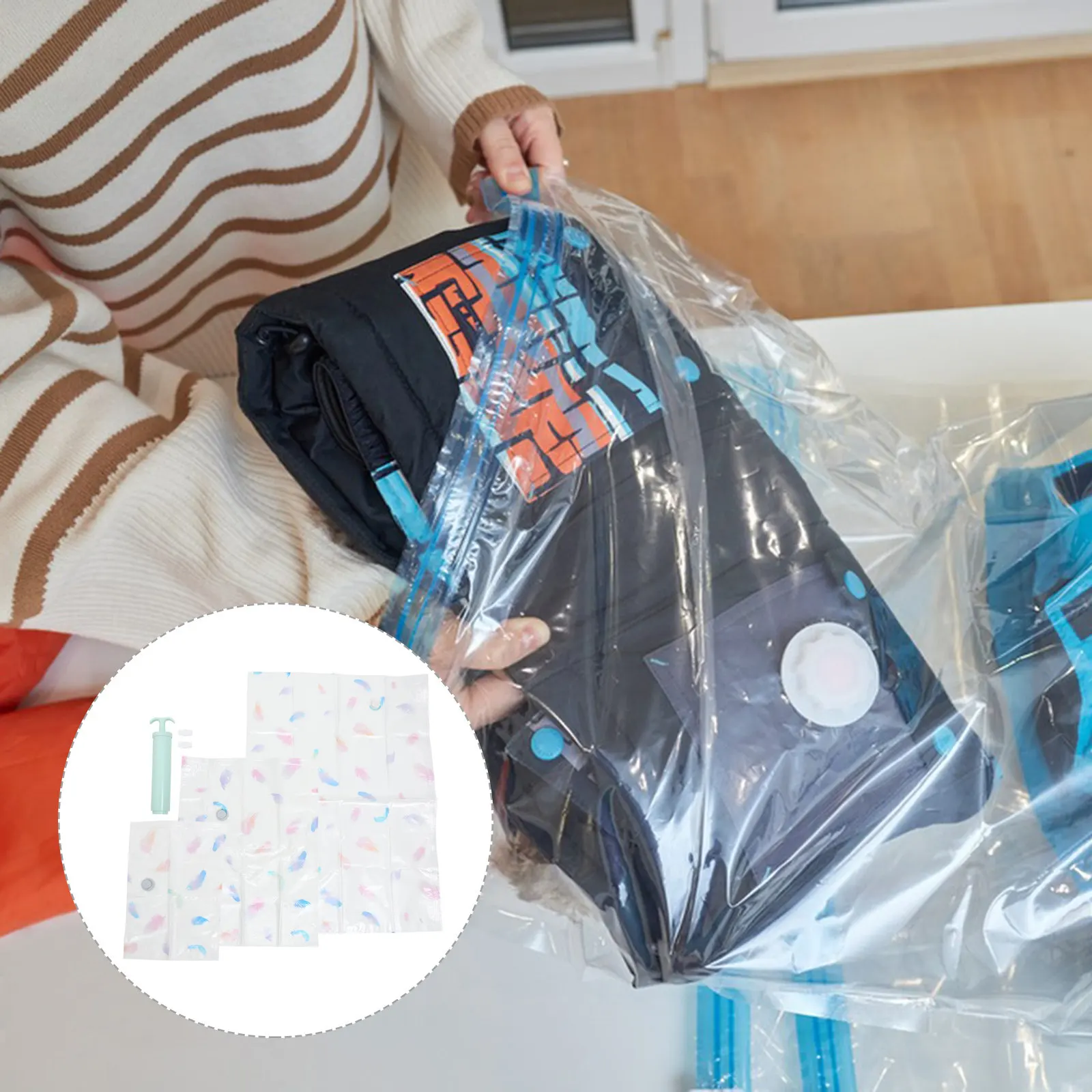 1Set Vacuum Compression Bags Clothes Storage Dust Protection Portable Lightweight for Travel Home Organization Vacuum Seal Bags