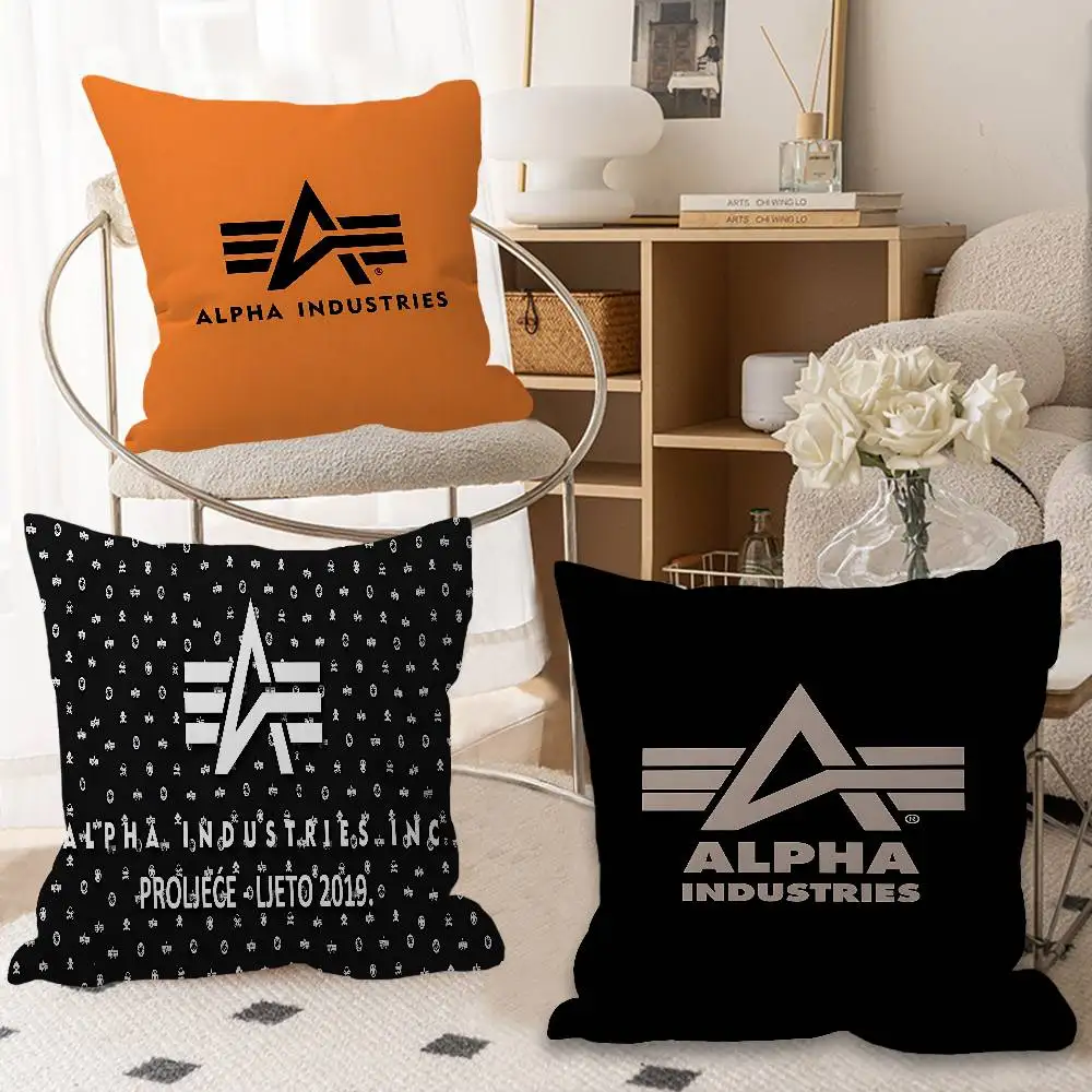 A-Alpha La I-Industries logo Pillow Cushion Cover Pillowcase Living Room Sofa Home Decor Customized