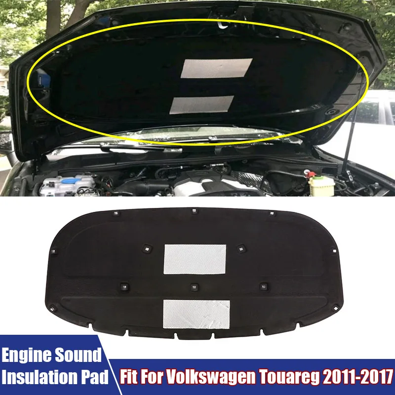 Car Front Hood Engine Sound Heat Insulation Cotton Pad Soundproof Mat Cover Foam For Volkswagen Touareg 2011 - 2017