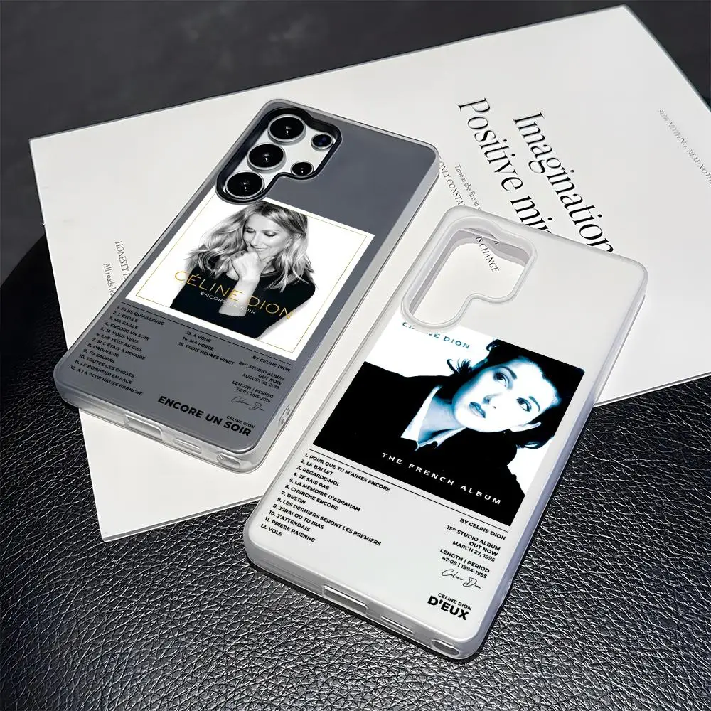 Singer C-Celine D-Dion Phone Case 2-in-1 Detachable Clear Case for Samsung S26-S22 Multi-Color Card Holder Soft TPU view 2