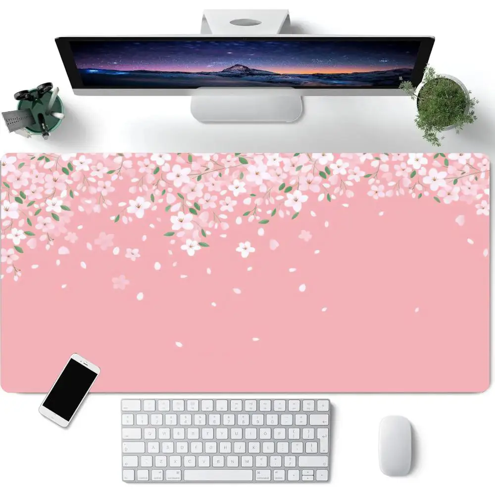

Japan Cherry Blossom Mouse Pad 900x400mm Extra-Large Computer Mouse Pad Extra-Long Thickened Laptop Desk Pad XXL Office Desk Mat