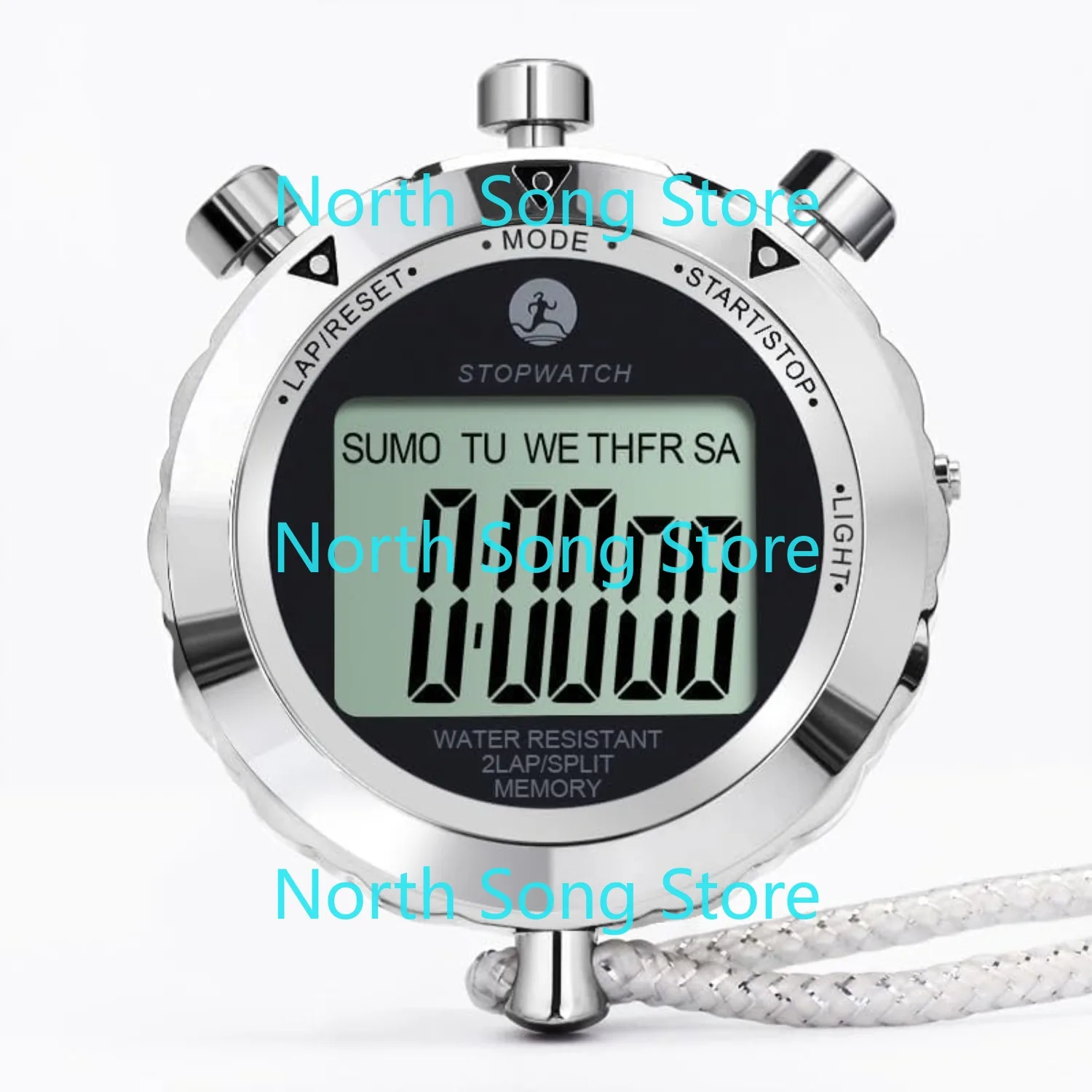 ストップウォッチタイマー、0.01秒と0.001秒のタイミングを備えたデジタルストップウォッチ、メタル10/100/400ラップメモリ、表示目覚まし時計