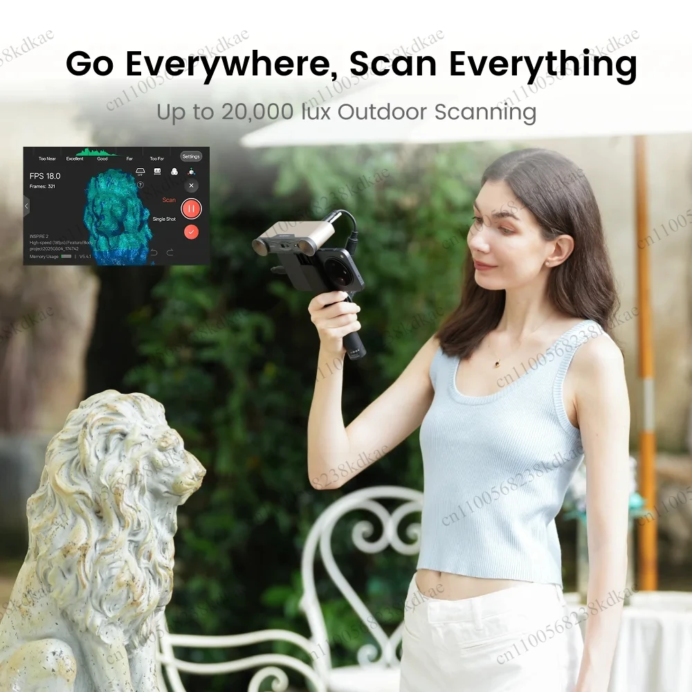 0.05mm 30fps Wireless Handheld Structured Light 3D Scanner Portable Outdoor Scan For 3D Printing Digitization Modeling