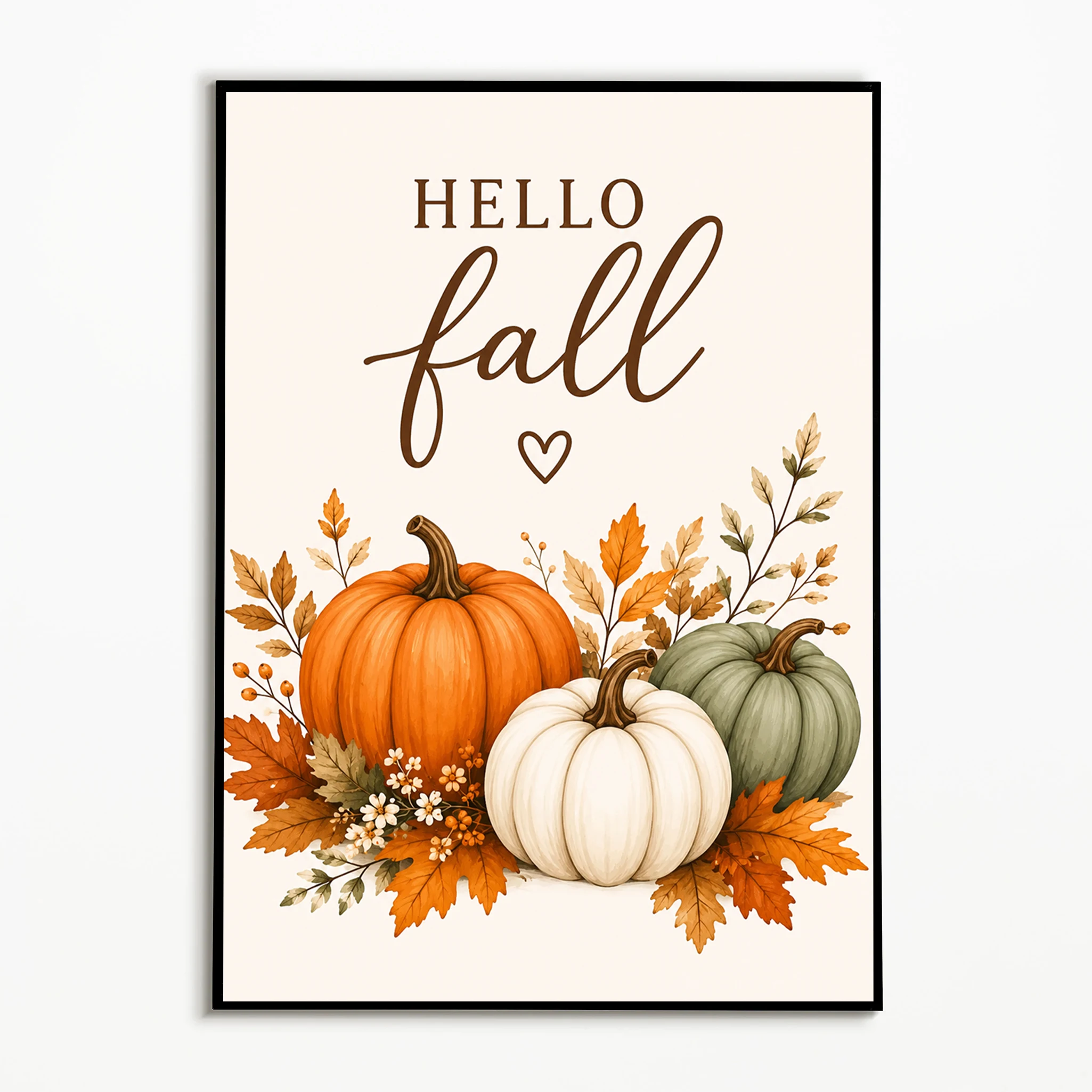1PC Autumn Colorful Pumpkin and Maple Leaf Poster  Halloween and Thanksgiving Wall Art  Canvas Printing Room Decor Fall Decor