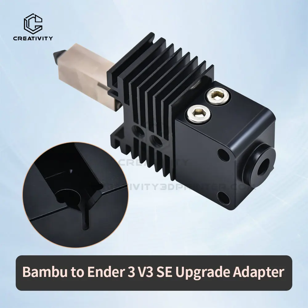 1pcs aluminum bam bu to ender 3 v3 se upgrade hotend Adapter for ender 3 v3 se 3d printer parts