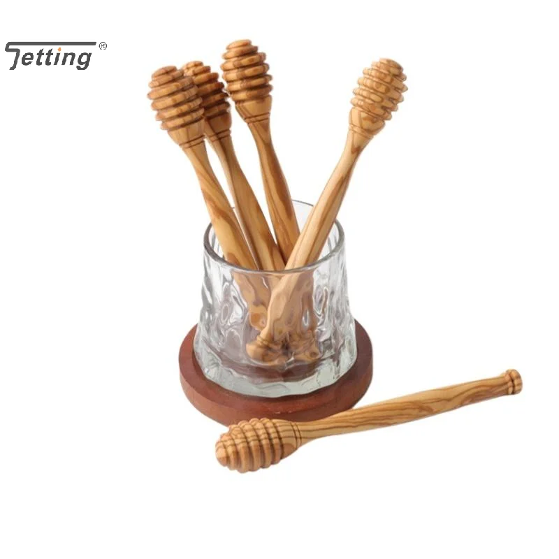 Handmade Wooden Honey Dipper Natural Wood 10/15/16cm Honey Stirrer Spoon Comfort Grip Elegant Simple Design Wooden Honey Stirrer