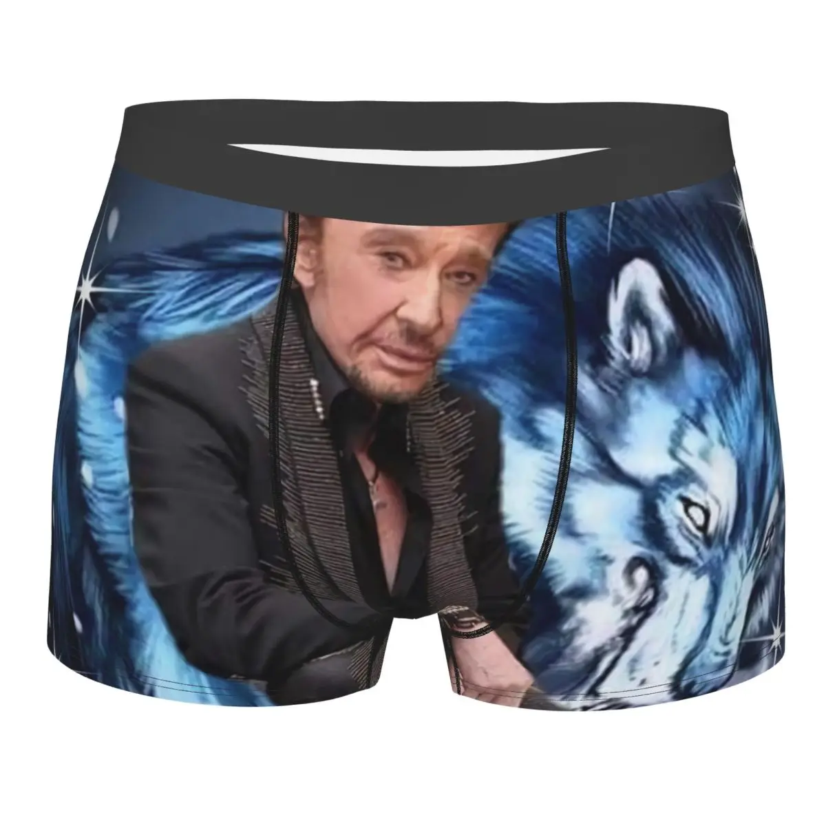 

Male Fashion Johnny Hallyday Underwear Boxer Briefs Men Breathbale Shorts Underpants