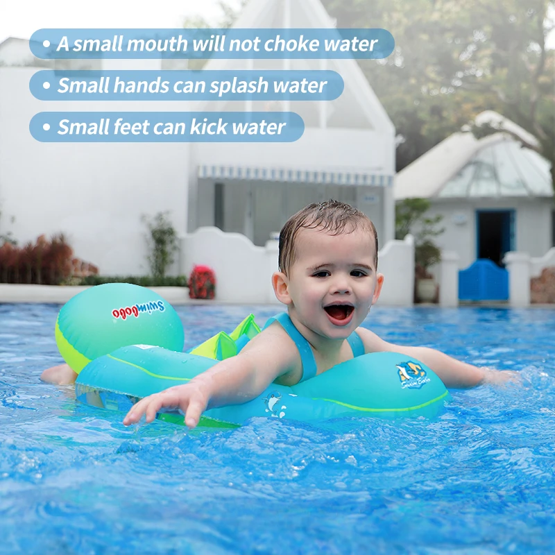 Swimbobo  Inflatable Baby Swim Float with Rear Ball, Tummy Support Pool Ring, Anti-Rollover Design Infant Water Floater for Kids