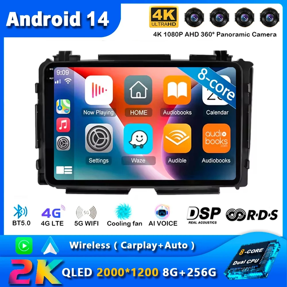 Android 14 Car Radio For Honda HR-V HRV XRV Vezel 2013 - 2019 Multimedia Player GPS Navigation Carplay Touch Screen Auto Stereo