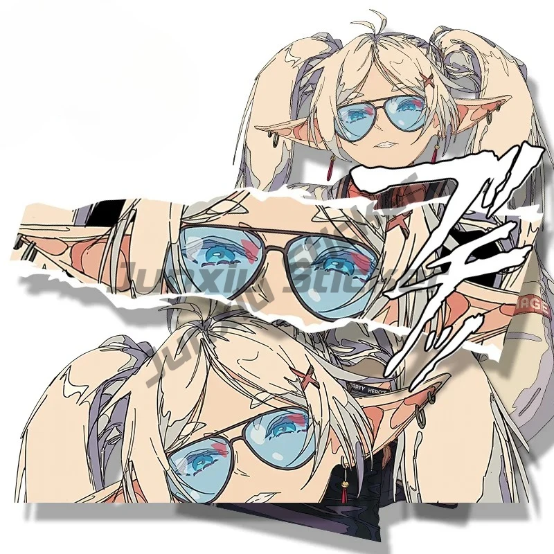 

Streetwear Frieren Car Sticker Hot Anime Sketch Waifu Decal JDM Cartoon Peek Girl Graffiti Stickers Chibi Car Styling