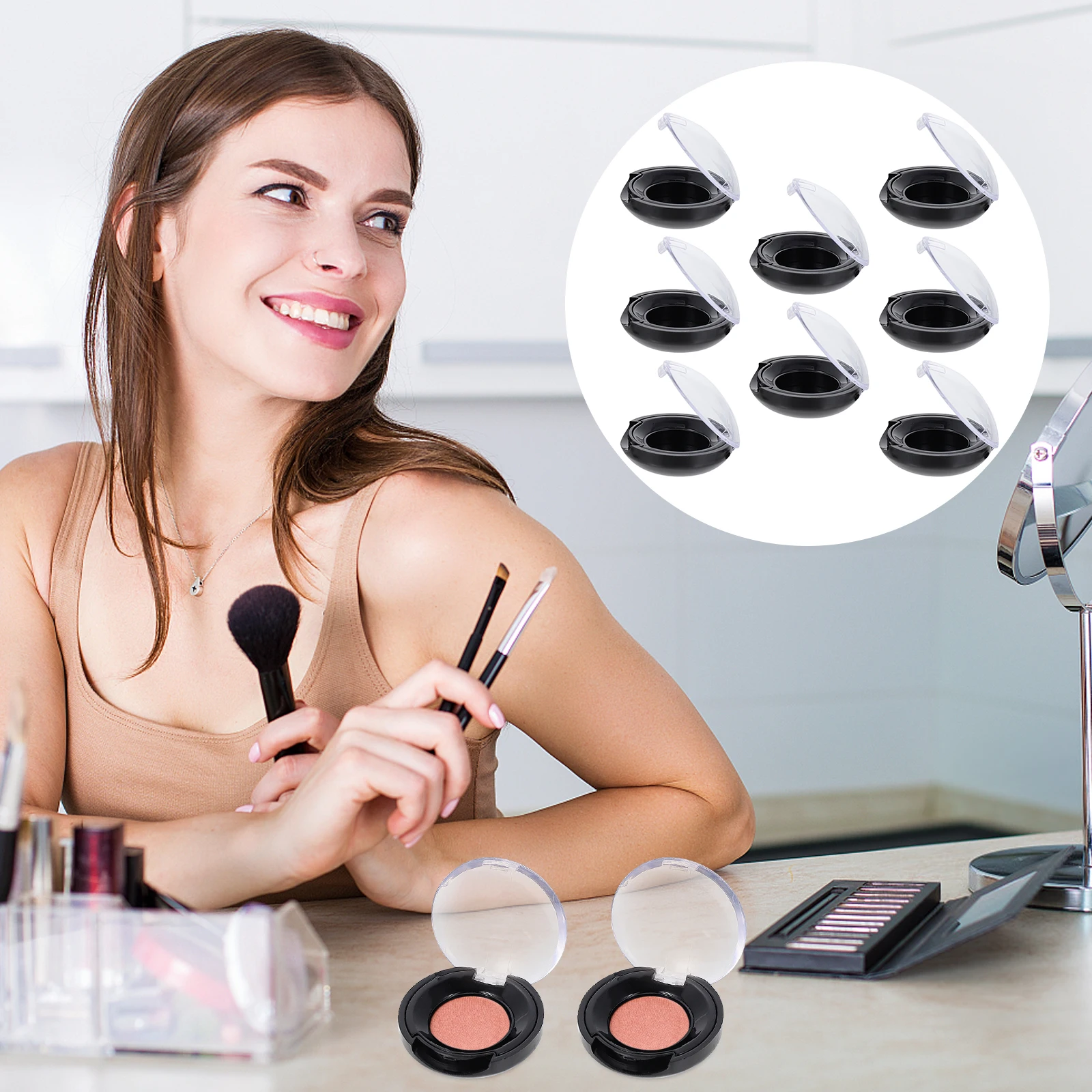 

8 Pcs Eye Shadow Box Palette Container Cases for Travel Empty Makeup Containers Eyeshadow Small Holder Storage