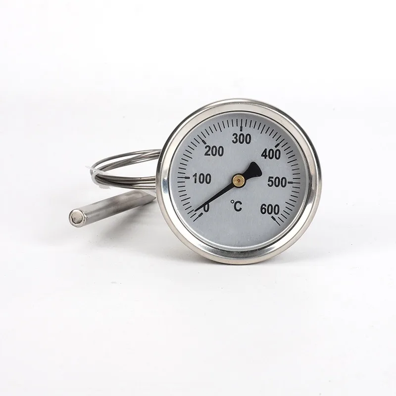 Stainless steel case thermometer 0-500 degrees 0-600 degrees pizza oven thermometer oven temperature dial 1 meter line