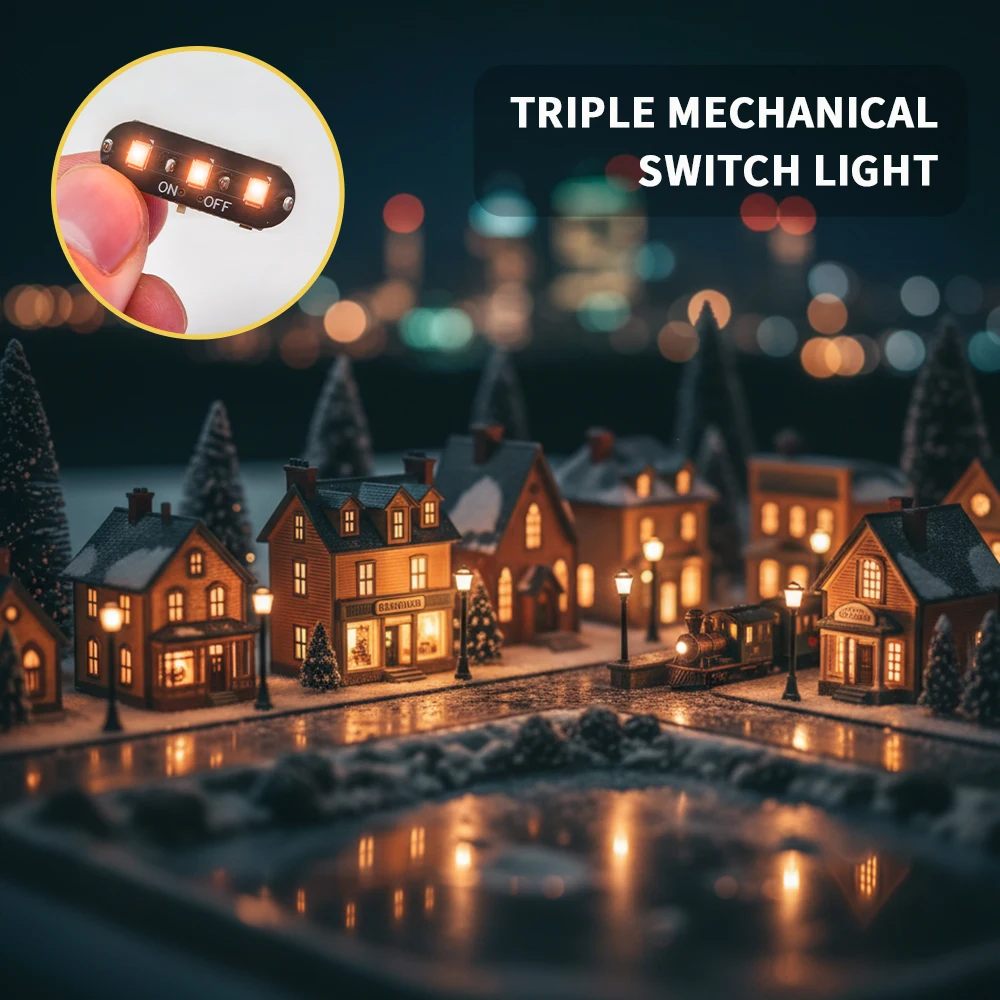 2 STKS Draadloze LED Lichtschakelaar Controle 3 Hoofd Super Helderheid Lamp + Gift 2 st CR927 Batterij DIY Model Maken Speelgoed Scène Materialen