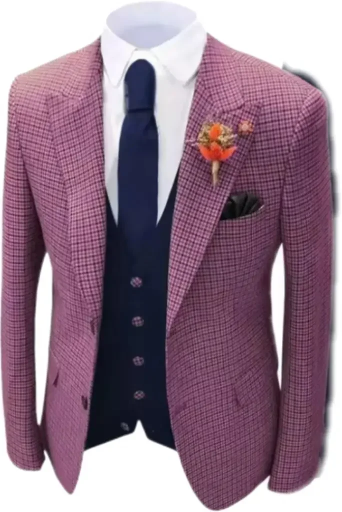 Plaid Suit,2 pieces Blazer And Pants set,One Breasted,For Summer beach,performance, Emcee,stage graduation dress