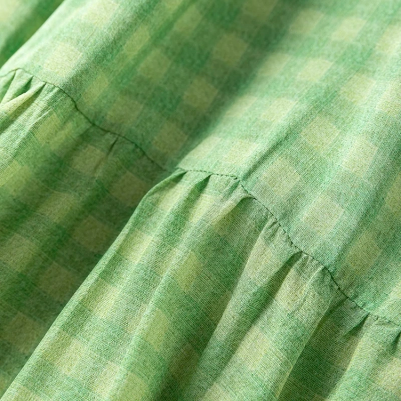 Birdtree 100% vestido de seda feminino, decote em o solto duplo crepe sem mangas grade em camadas vestidos maxi verdes, verão 2025 d55610jf