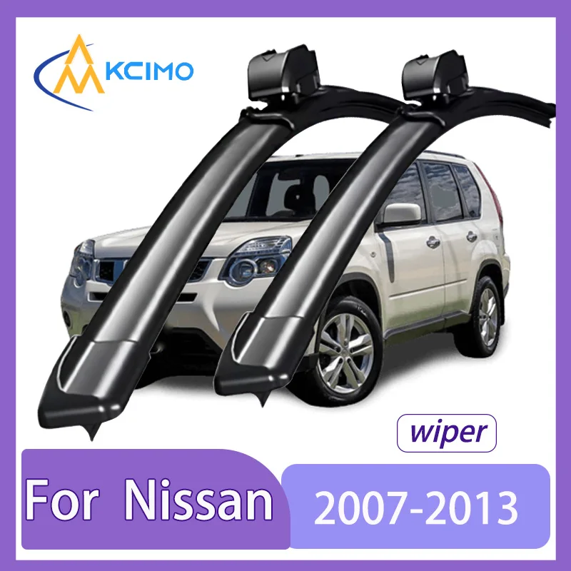 

For Nissan X-Trail T31 2007–2013 Front Windshield Wiper Blades 2pcs Slient Rain Windscreen Window Accessories