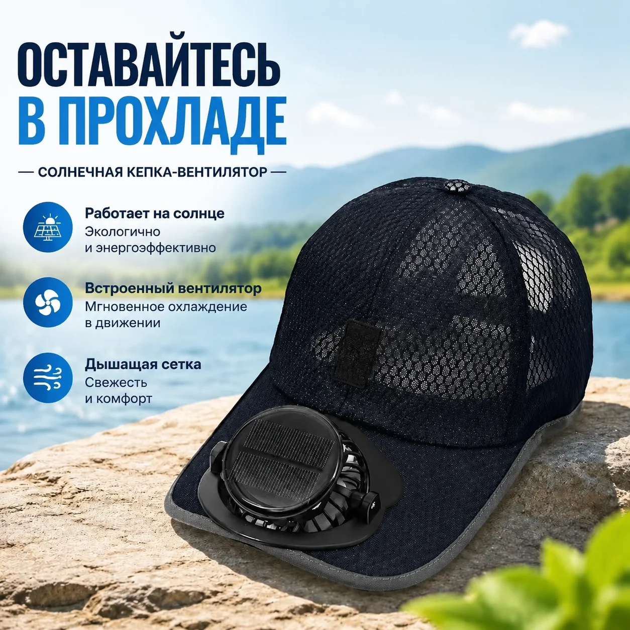 Solar Charging Cooling Fan Hat Breathable Mesh Sun Visor Cap for Adults UV Protection Outdoor Fishing Summer Shade Headwear