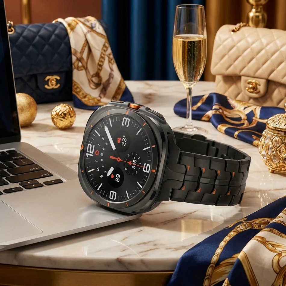 

Роскошный титановый ремешок для Samsung Galaxy Ultra Watch 2025 47 мм с магнитной застежкой, сменный ремешок для GALAXY ULTRA 47 мм 2024