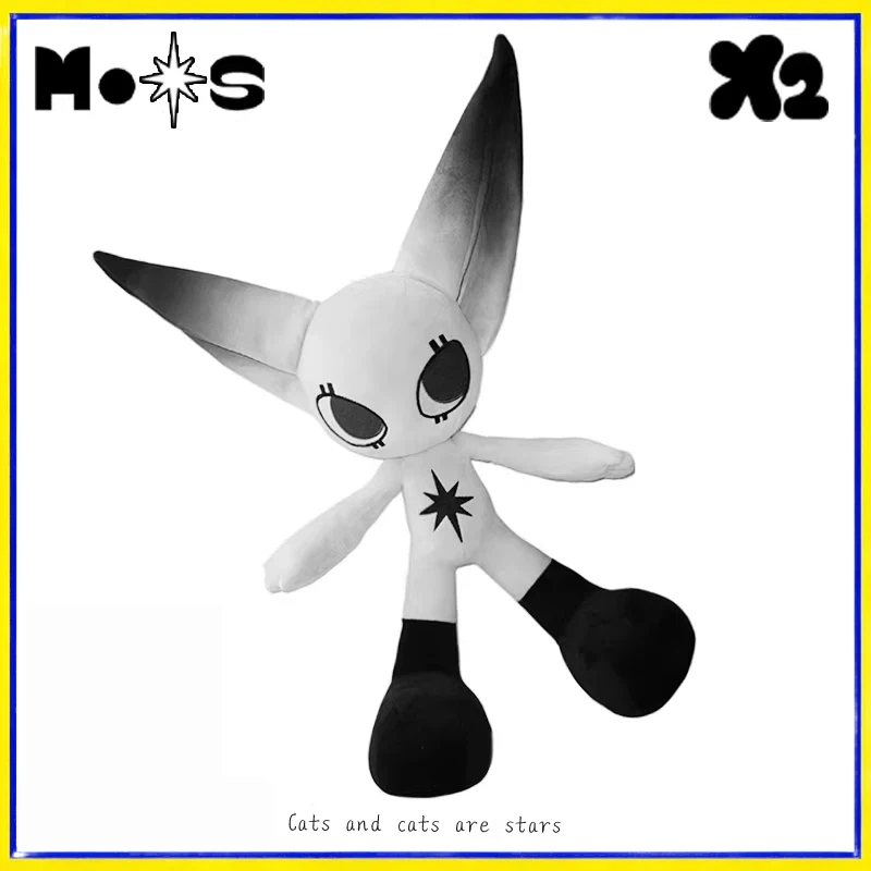 

X2HOMME MOOS Black White Starry Sky Anime Couple Plush Toy Stuffed Doll Home Decor Ornament Ideal Gift For Anime Fans Couples