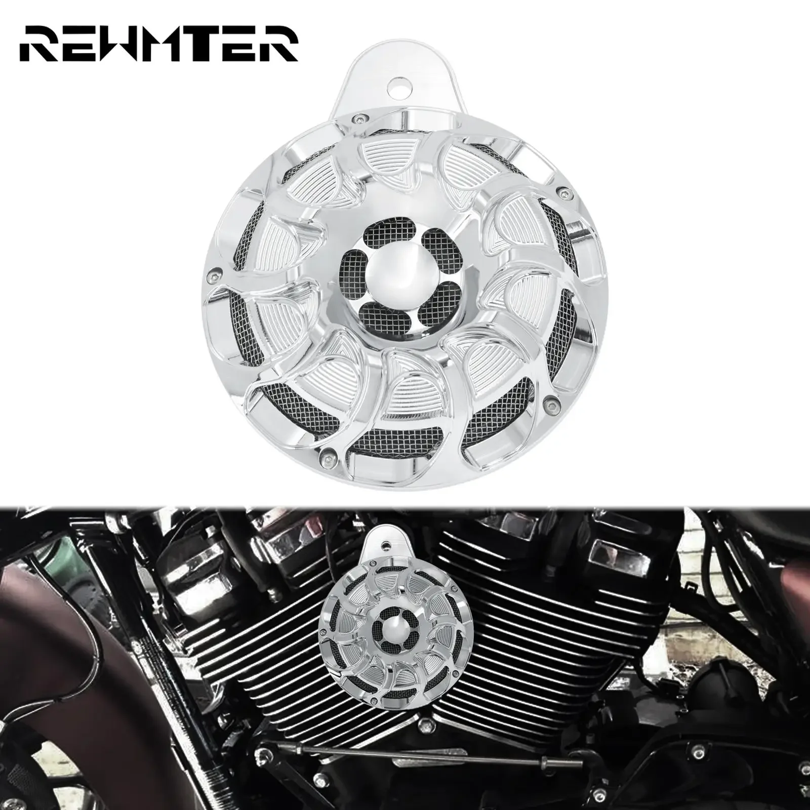 Motorcycle CNC Horn Speaker Cover Horns Assembly Chrome For Harley Sportster XL 07-Up  Touring Street Glide Big Twin Cam 91-Up