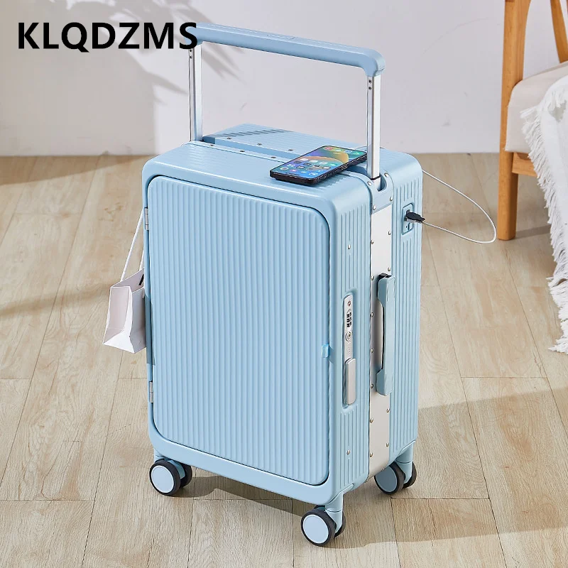 KLQDZMS-Valise de Cabine 20 Amarans, Boîte d'Embarquement à Ouverture Frontale, Cadre en Aluminium de 25 Pouces, Valise à Roulettes Universelle ABS + PC