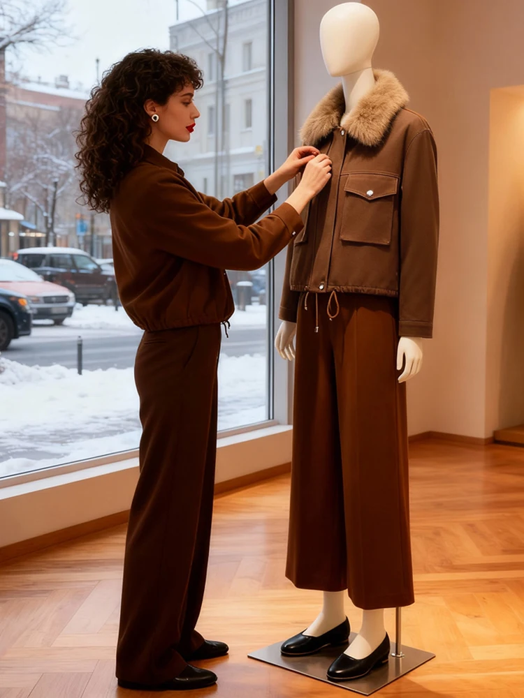 Ladies' Thiened ort down Jaet Korean Sle Commute Lazy Sle Women's Coat Winter Daily Wear Warm Fluffy Cotton Coat