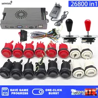Kit Arcade 26800 en 1 Pandora Saga Box DX botones Arcade americanos Mame 5 pines 8 vías Joystick Arcade Pandora DX Kit 4 jugadores juego
