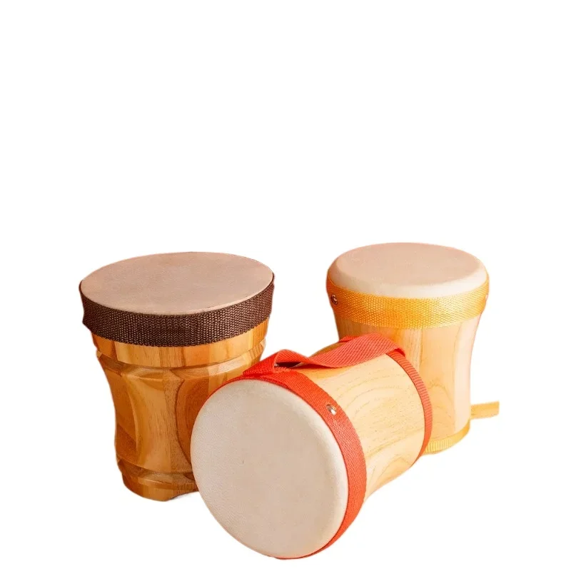 Musical Instrument Children's Portable Drum Sheepskin Hand Drum Clapping Device Wooden Waist Drum