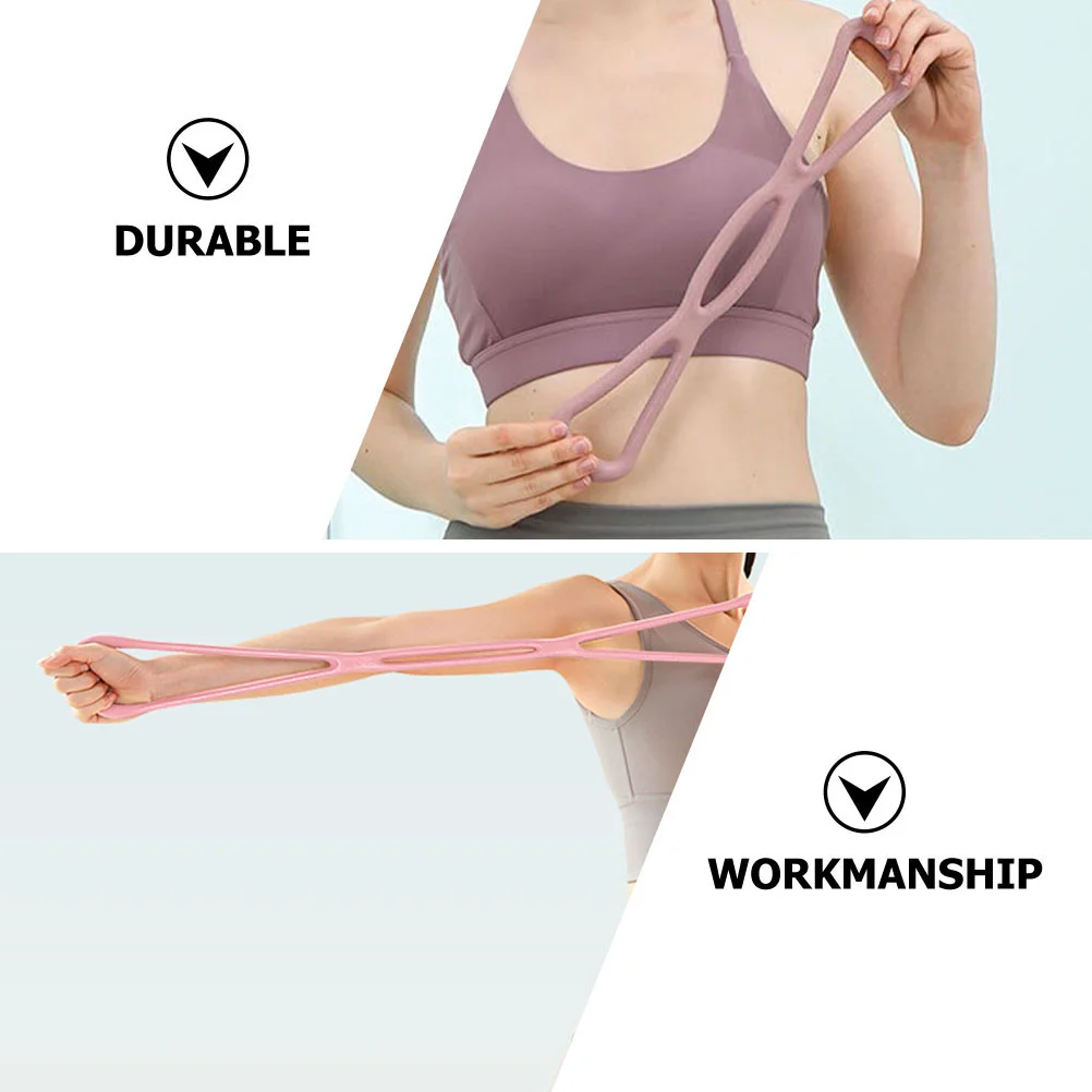 2 PCS Elastic Band Figure 8 Tensioner Fitness Belt Yoga Equipment Tpe Muscle Resistance Bands