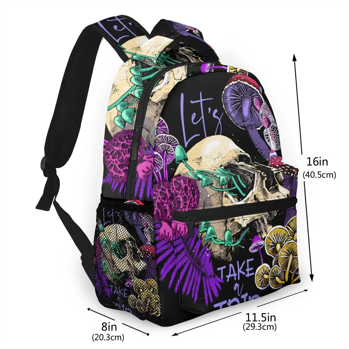 Men Woman Backpack Magic Psychedelic Mushrooms And Skulls Schoolbag for Female Male 2022 Fashion Bag Student Bookpack