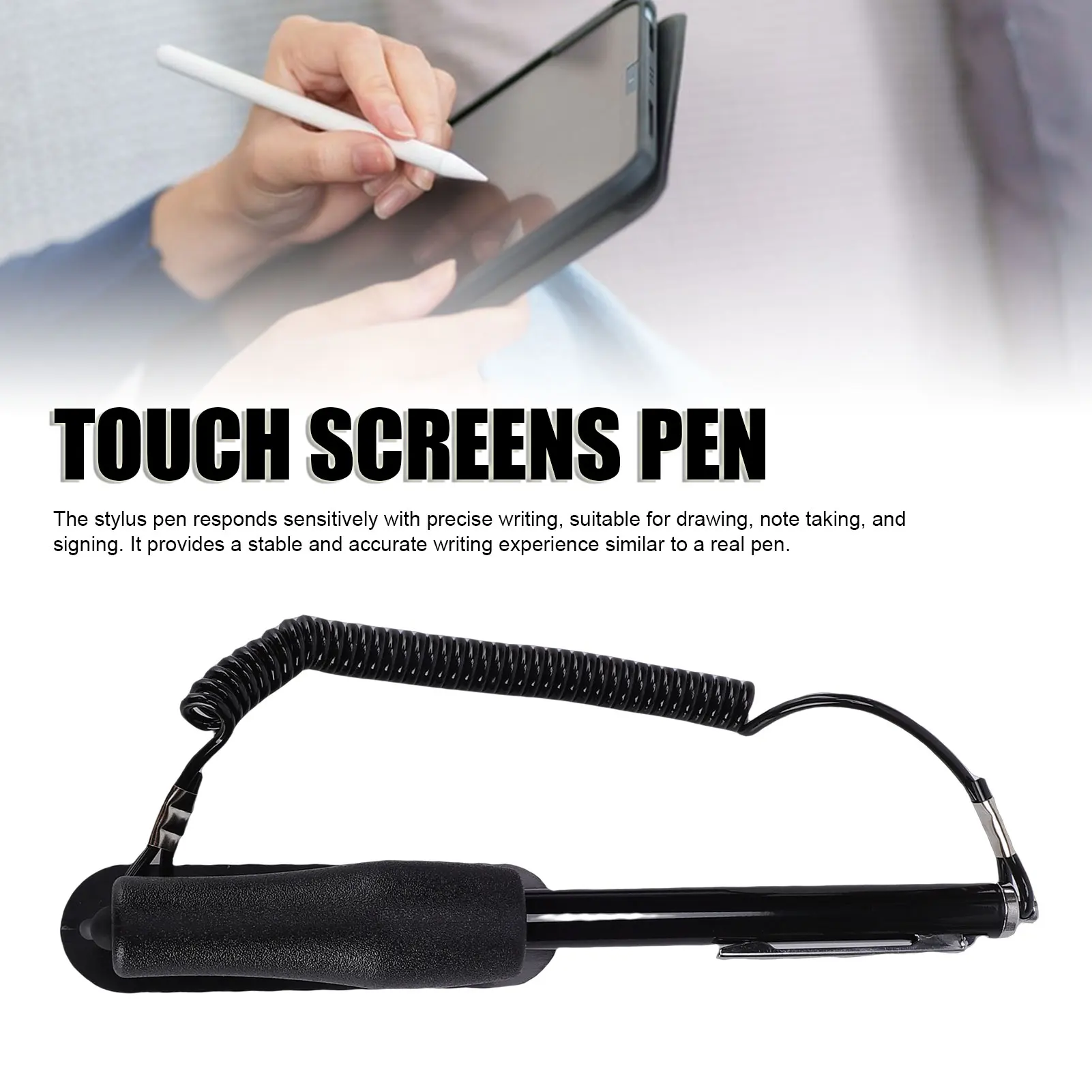 Pen High Sensitivity Capacitive   Pen with Spring Rope for Mobile Phone Tablet Laptop