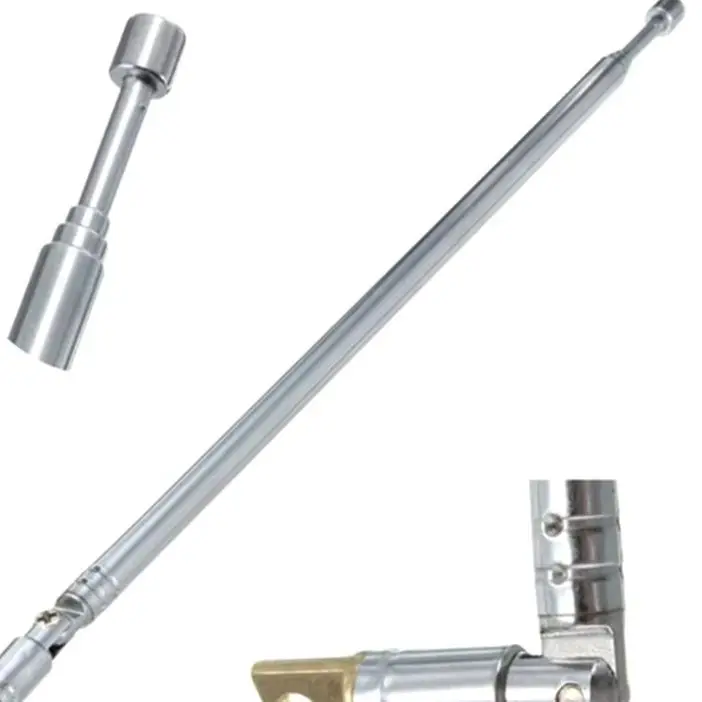 60cm Replacement FM Antenna Radio Portable 6 Sections TV Antenna Telescopic Rotatable Antenna Aerial for Radio TV