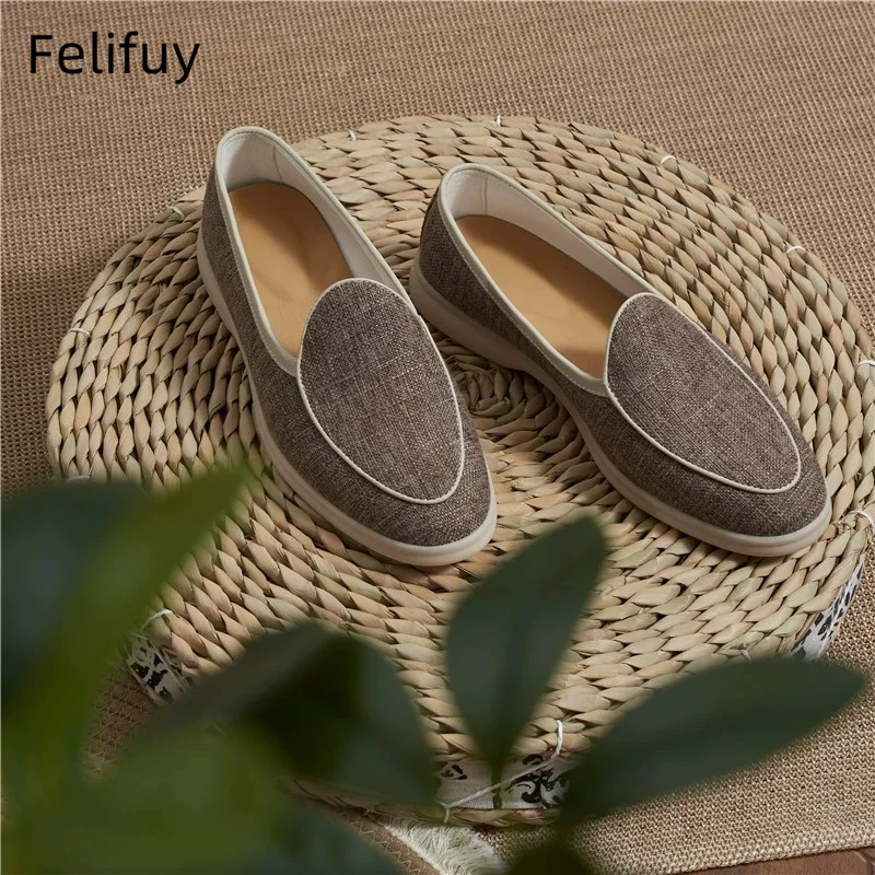 Grey Genuine Leather Men Casual Sneakers Slip On Flat Loafers Fashion Spring Autumn Designer Men Shoes Flat Luxury Concise Shoes
