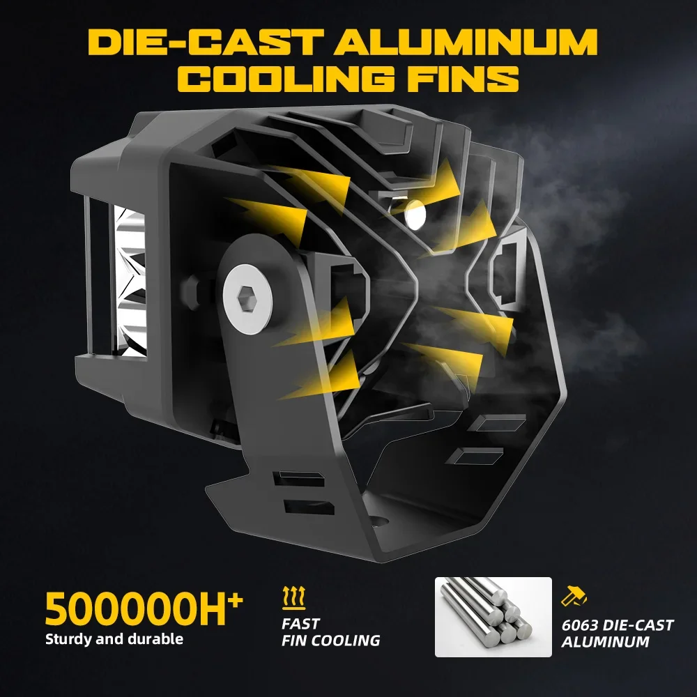 72W LED デュアルカラー作業灯 車用オートフォグドライビングライト トラック SUV ATV用