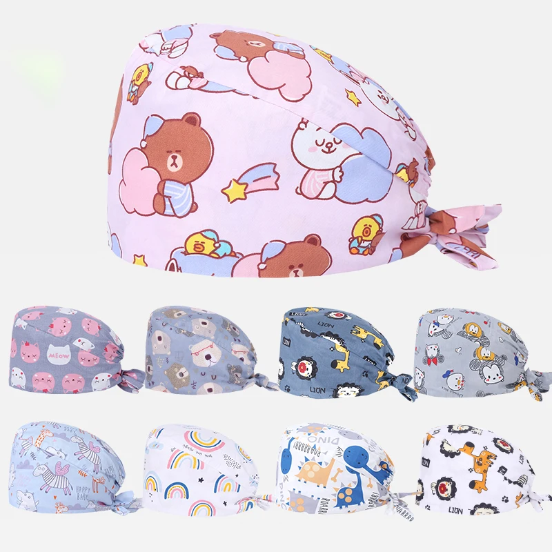 New Surgical Cap Medical Scrub Cap Cotton Nursing Hat Breathable  Doctor Pediatric Veterinary Healthcare Hats M880