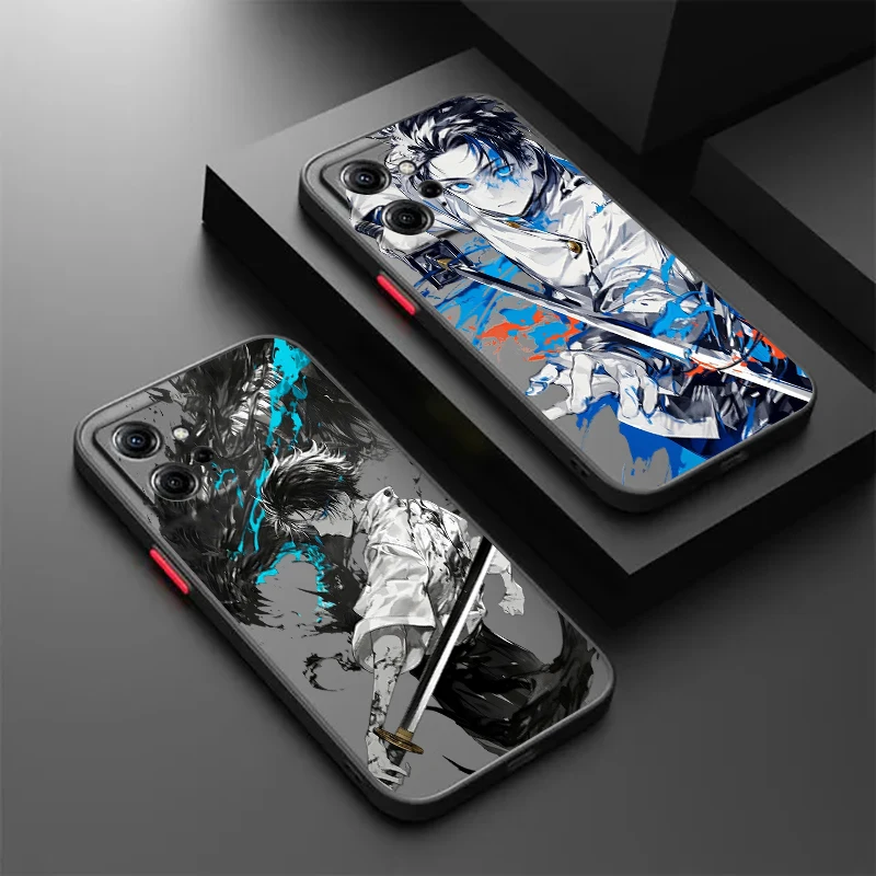 Spell Gojos Y-Yuta J-Jujutsu Frosted Translucent For Redmi Note 13 12 12S 12T 11 11T 11E 10 10S 9 Pro Plus 5G Soft Phone Case