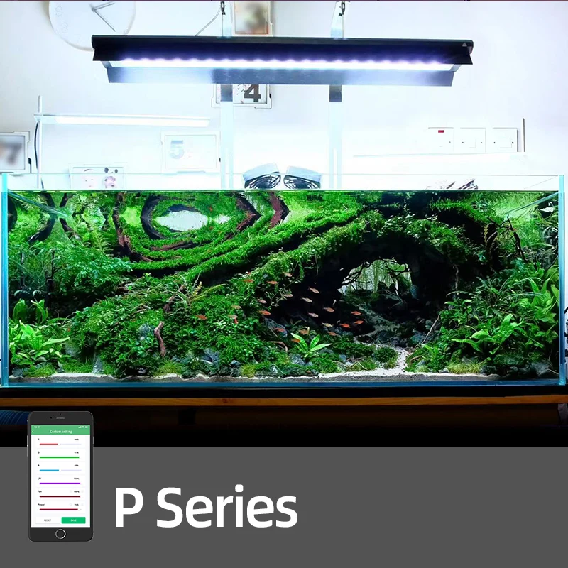 New Arrival P Series Application Control Sunset Sunrise LED Aquarium Light Freshwater Aquarium Light Emitting Diode Light