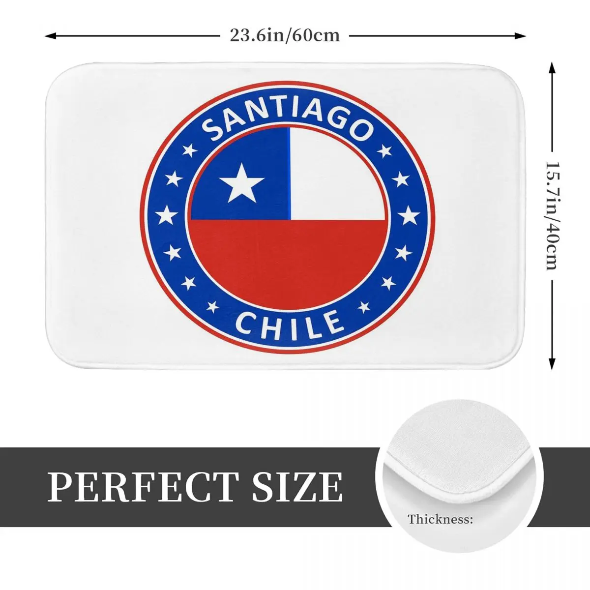 Chilean Flag Santiago De Chile Non-slip Doormat Floor Mat Washable Carpet Rug for Kitchen Entrance Home Balcony Footpad Mats