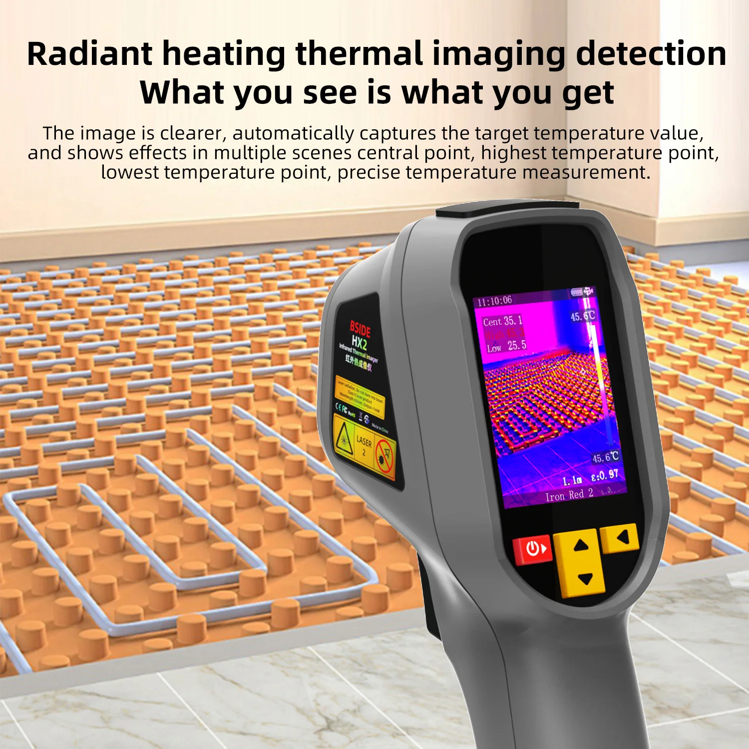 BSIDE HX2 كاميرا التصوير الحراري 240X320 التصوير الحراري مقياس درجة الحرارة بالأشعة تحت الحمراء لإصلاح PCB ، كشف خطوط الأنابيب