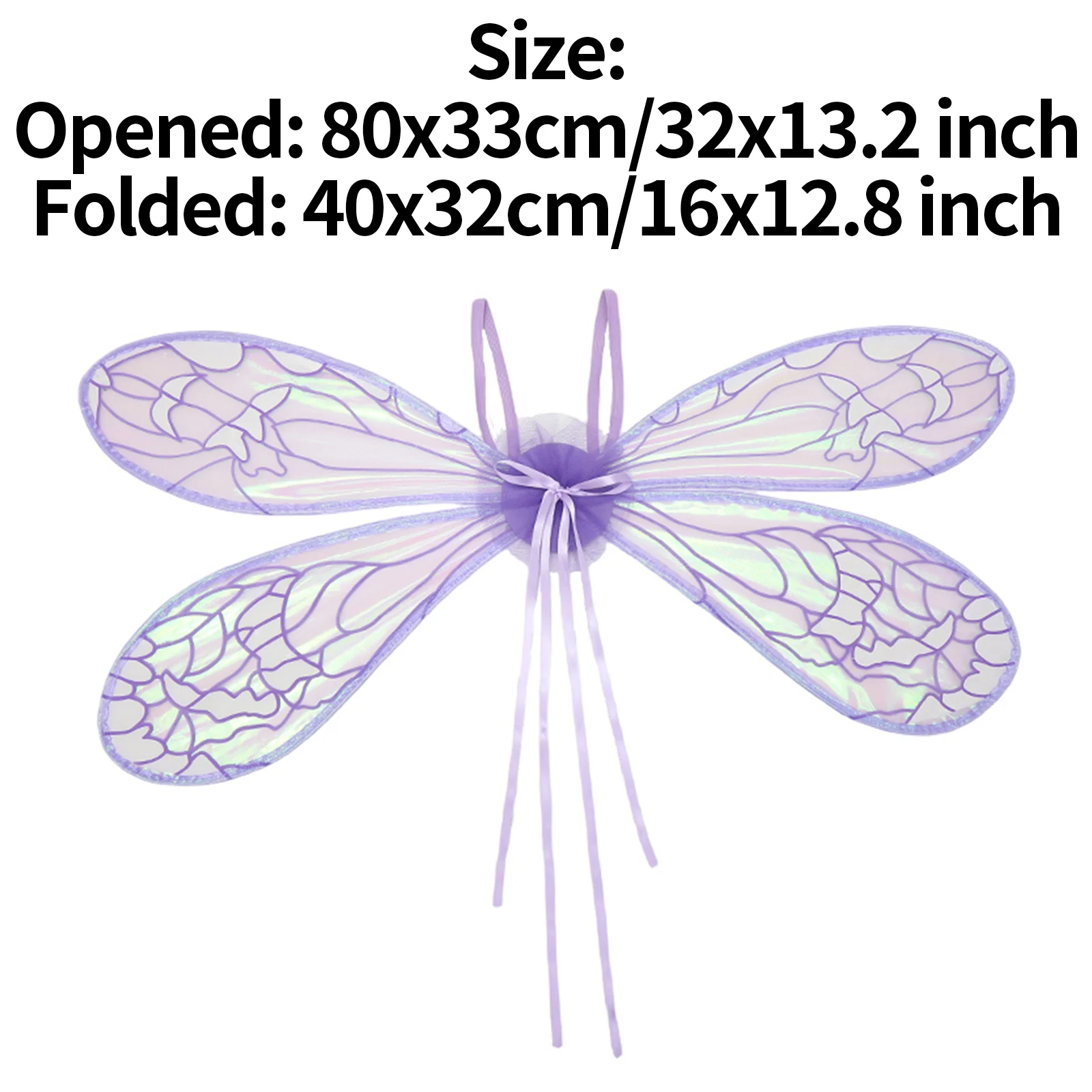 Festivals Party Props Gradient Sheer Butterfly Wing with Elastic Shoulder Strap Foldable Wing for Adults Children