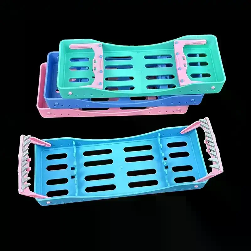 Placing Box Dental Plastic Cassette 5/10 Slots Instrument Tools Holders Plate Rack Disinfection Tray