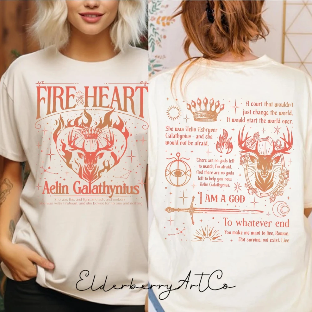 Aelin Fireheart Tee Throne of Glass Fan Shirt To Whatever End Bookish T-Shirt Fantasy Reader Gift Cozy Reading Outfit