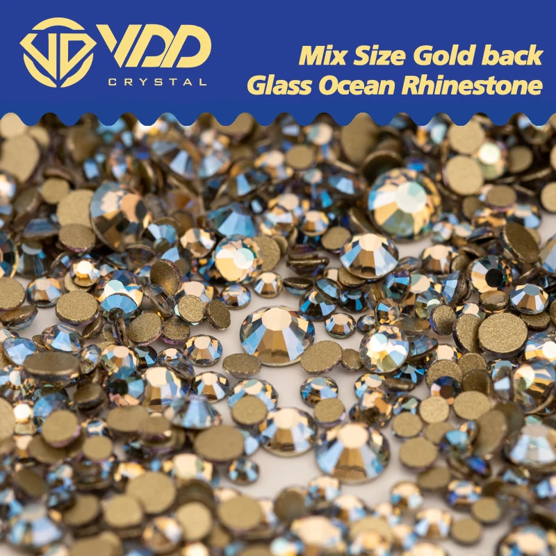 

VDD Mix Size SS4-SS20 223 Sea Light Glass Rhinestones Crystal Strass Stones For Nail Art Accessories DIY Crafts Decorations