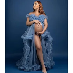 Sexy Maternity Gowns Photoshoot  Ruffles baby shower платье для беременных فساتين حوامل vestidos para embarazadas photoshoot