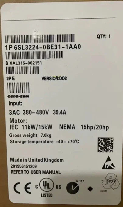 Brand New Original 6SL3224-0BE31-1AA0 6SL3224 0BE31 1AA0 Fast Delivey